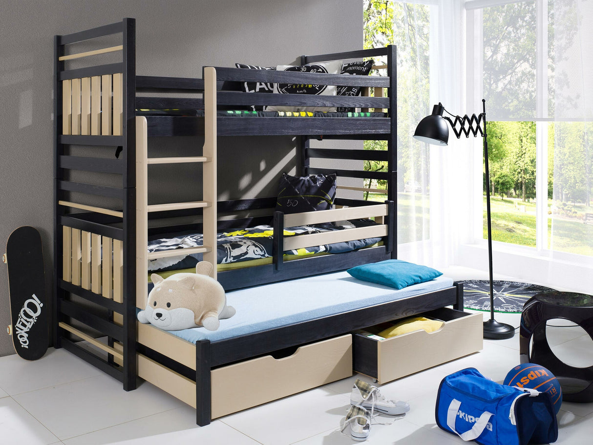 Emeletes ágy Hipolit 80 (Graca 80), Szín: Wenge + Világosbarna, Változatok: Balos