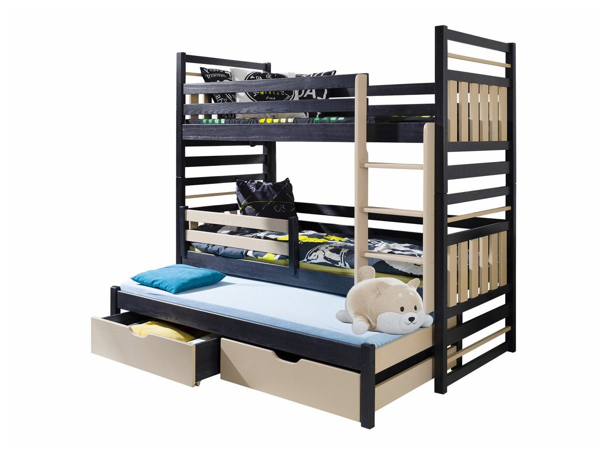 Emeletes ágy Hipolit 90 (Graca 90), Szín: Wenge + Világosbarna, Változatok: Jobbos