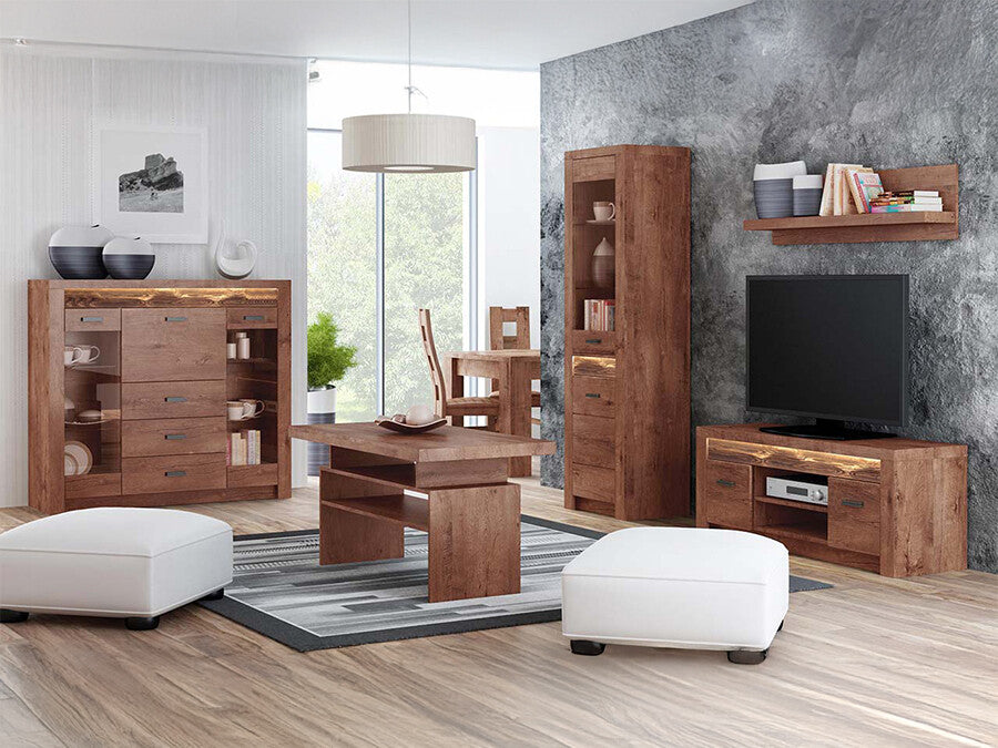 Nappali szett Indianapolis I (Nadia I) I, Szín: Kőrisfa, Led világítás: Nem