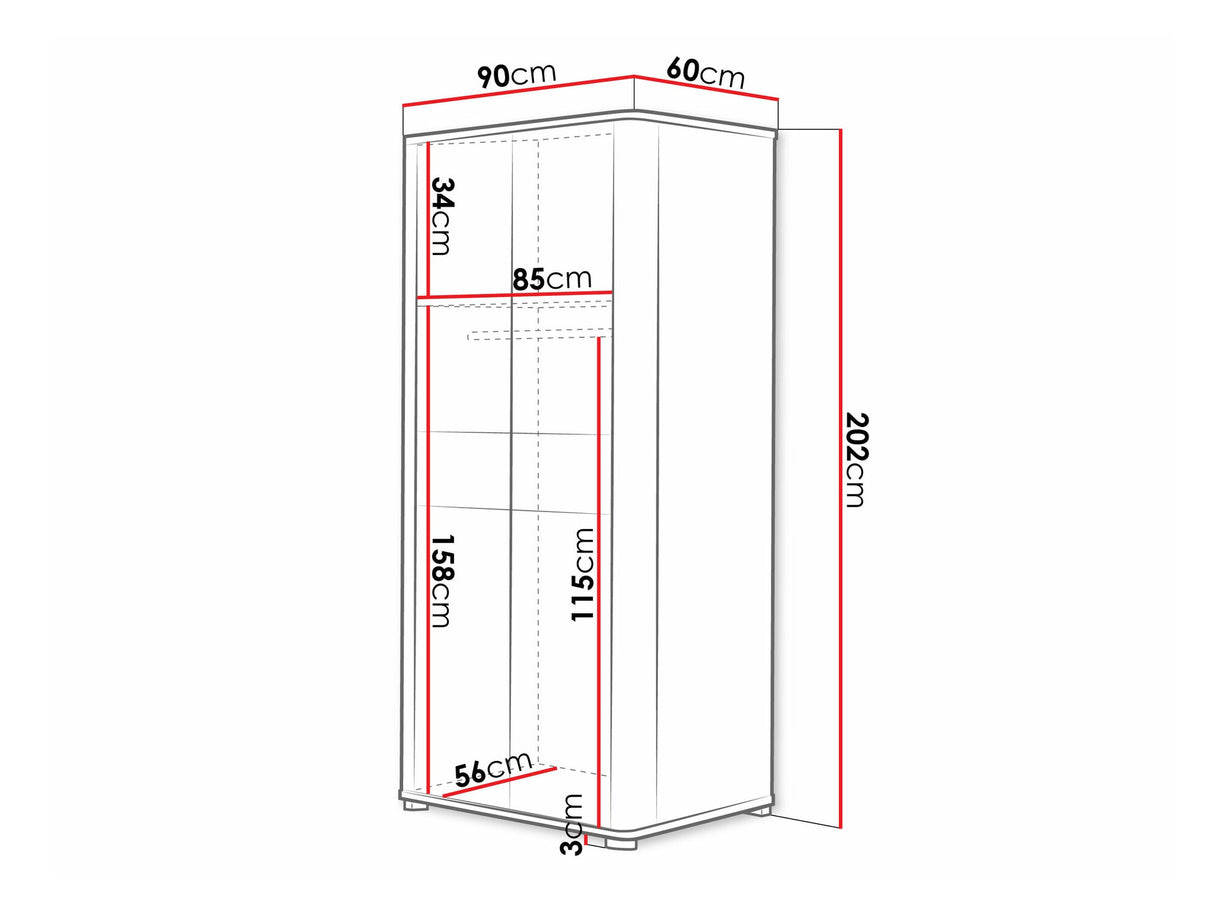 Gardróbszekrény FILL Regał 1 Szafa Sonoma/Grafit połysk 5902928670301
