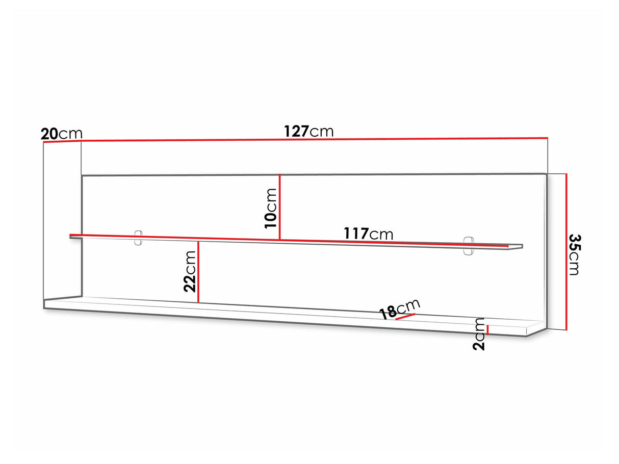 Polc FILL Regał 6 Półka wisząca Sonoma/Grafit połysk 5902928670363