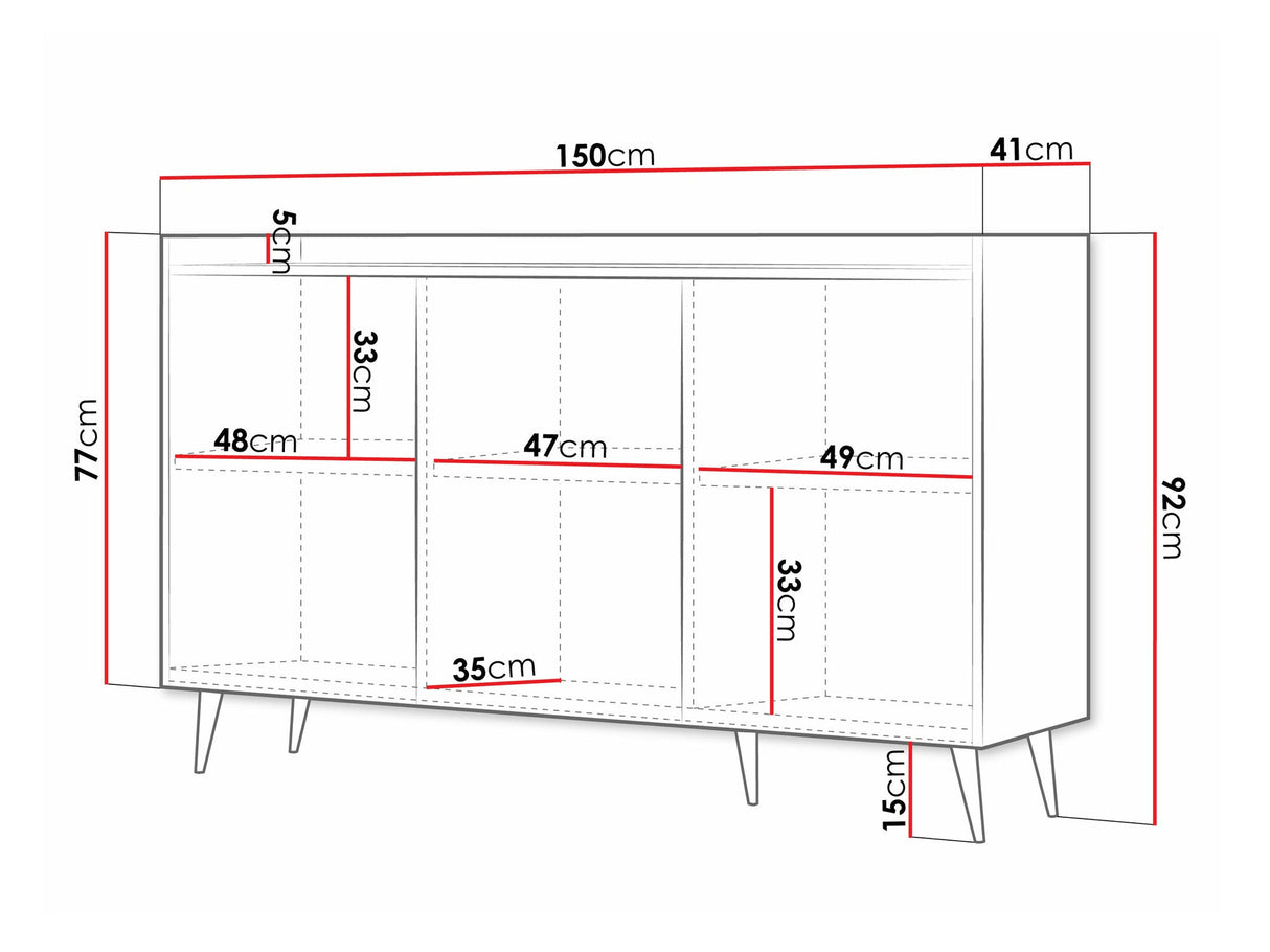 Szekrény ADEMO Regał 2 Komoda Kaszmir 5903211386398