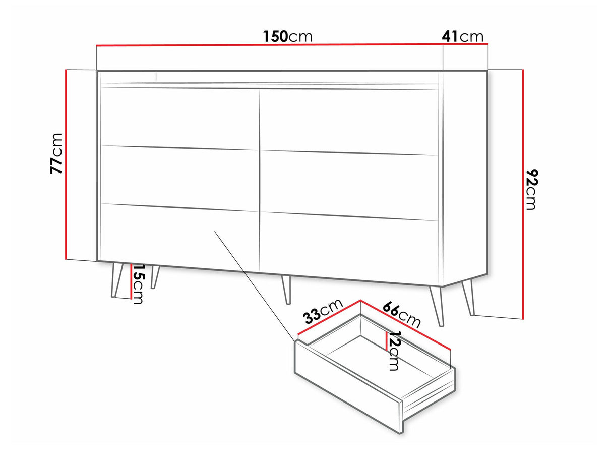 Komód ADEMO Regał 3 Komoda Kaszmir 5903211386404