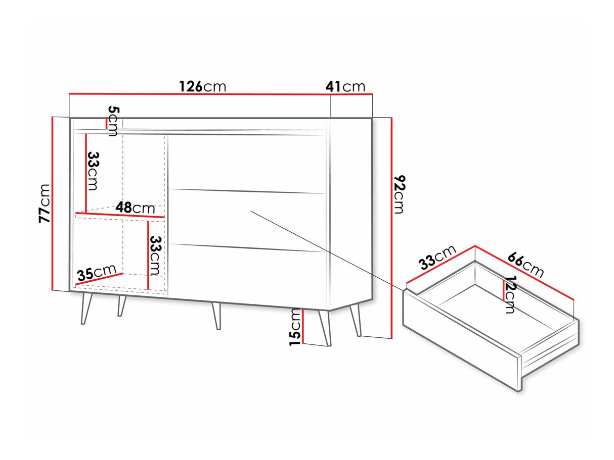 Komód ADEMO Regał 4 Komoda Kaszmir 5903211386411