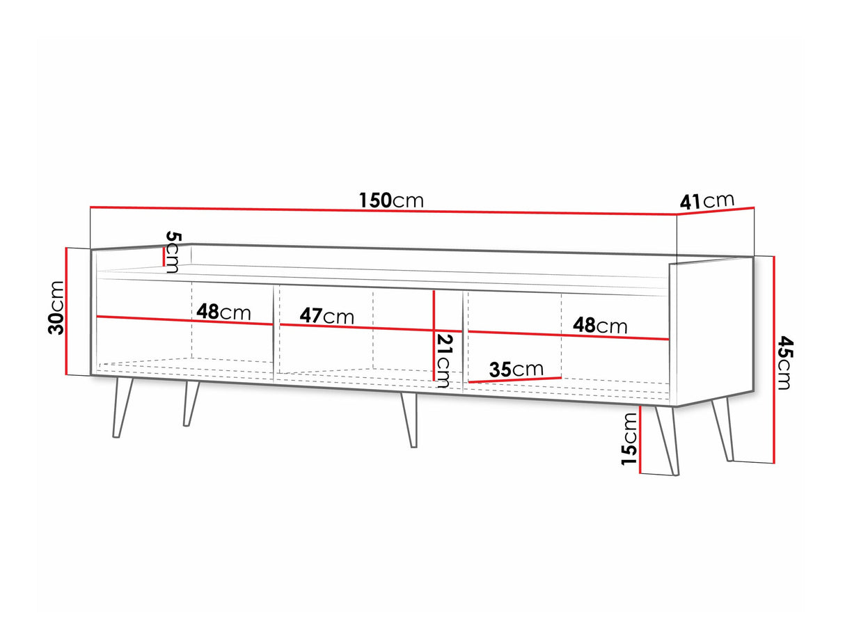 TV-állvány ADEMO Regał 6 Szafka RTV Kaszmir 5903211386435