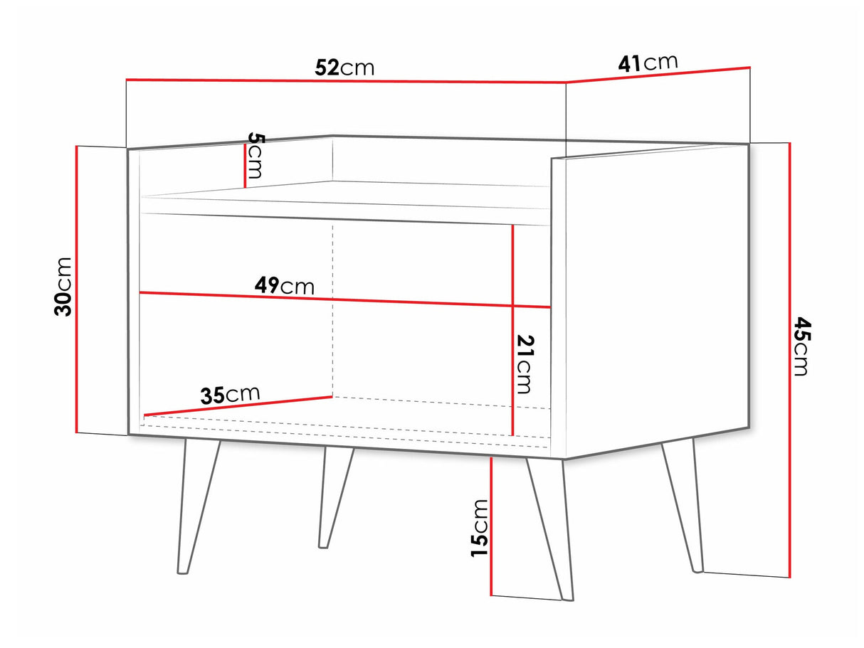 Éjjeliszekrény ADEMO Regał 8 Stolik nemcny Kaszmir 5903211386459