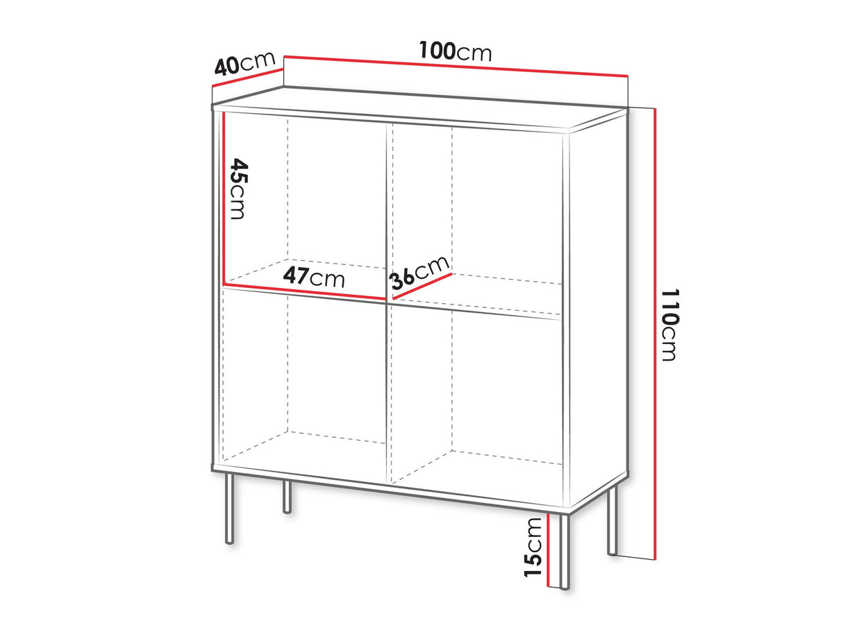 Szekrény TRESSE 4D, Szín: Zöld
