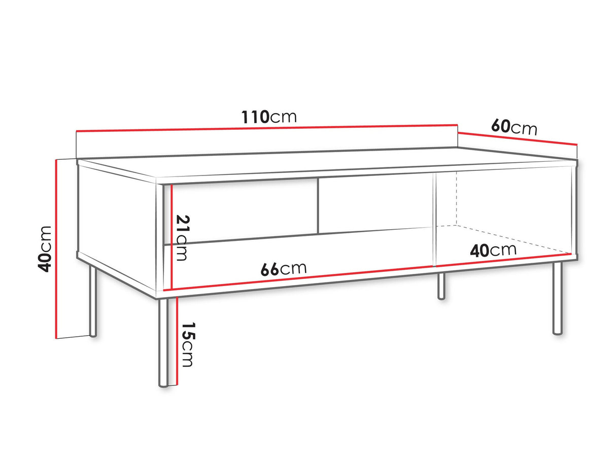 Dohányzóasztal Ława TRESSE, Szín: Beige