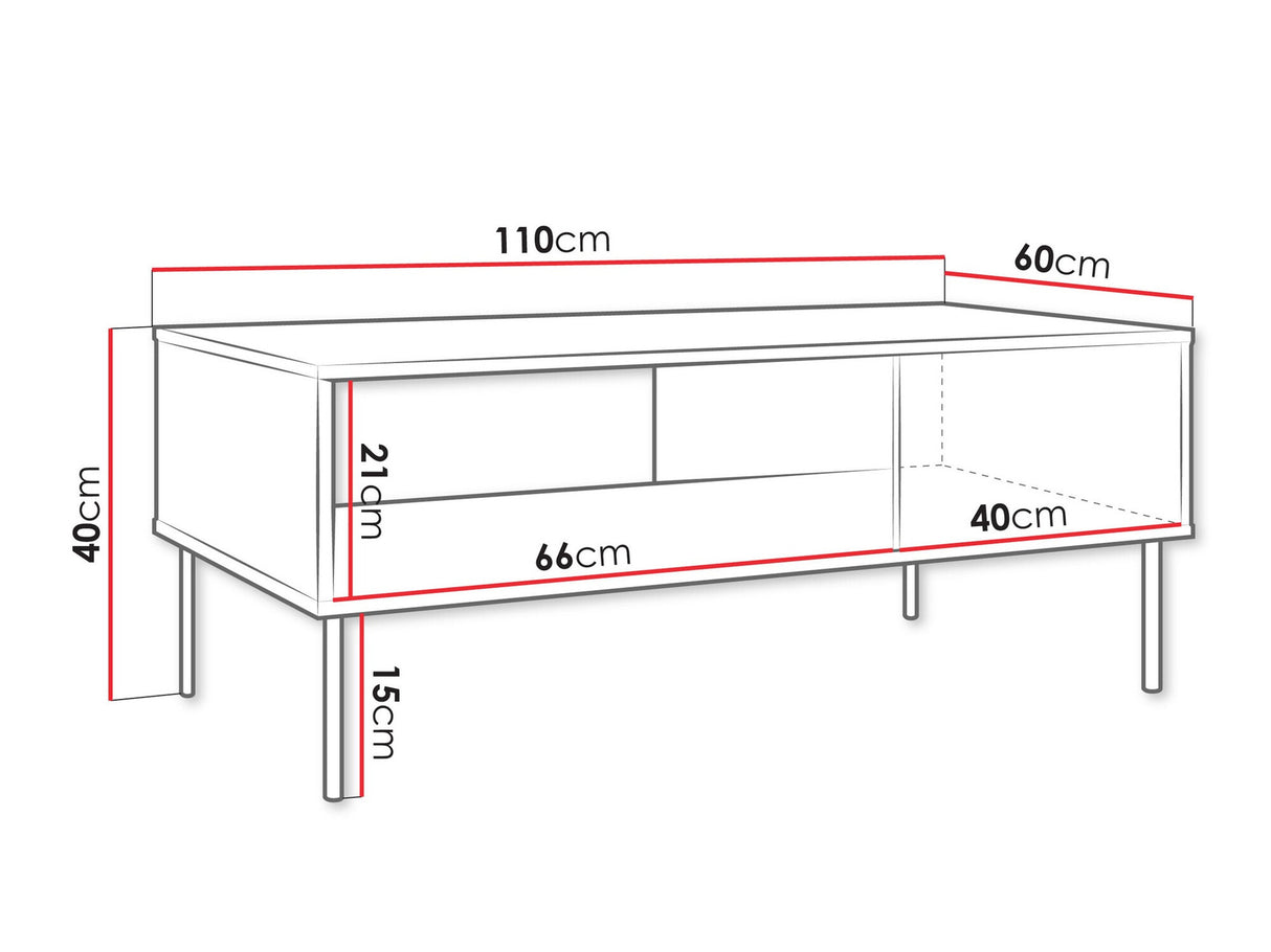 Dohányzóasztal Ława TRESSE, Szín: Zöld