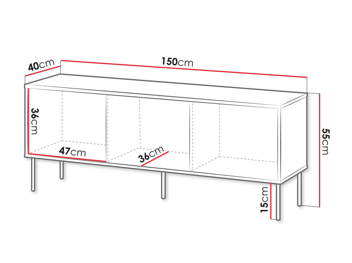 TV-állvány TRESSE 150 3D, Szín: Beige
