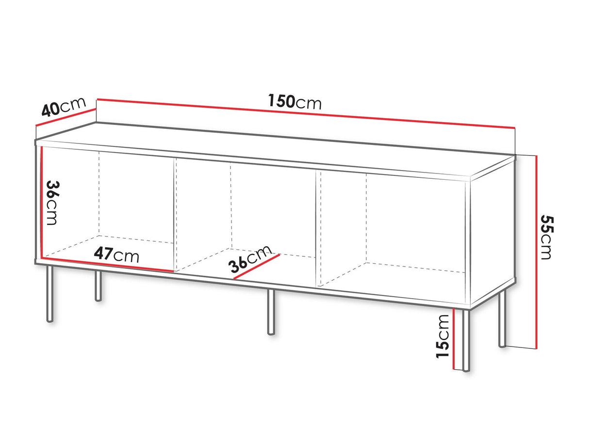 TV-állvány TRESSE 150 3D, Szín: Zöld