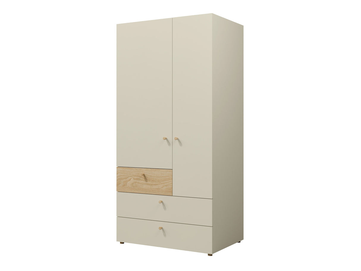 Gardróbszekrény Yuki 2, Színek: Beige + Tölgy
