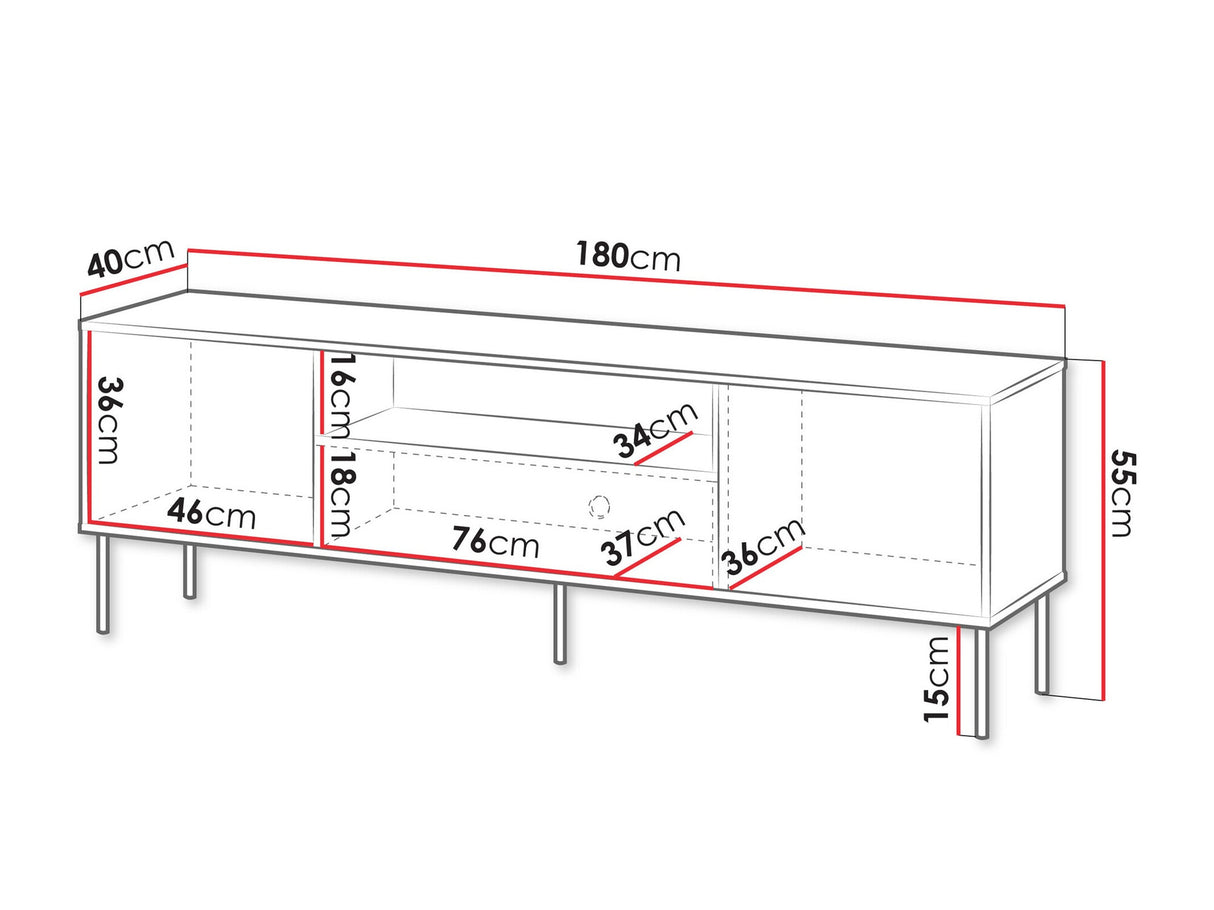 TV-állvány TRESSE 180 EF, Szín: Zöld
