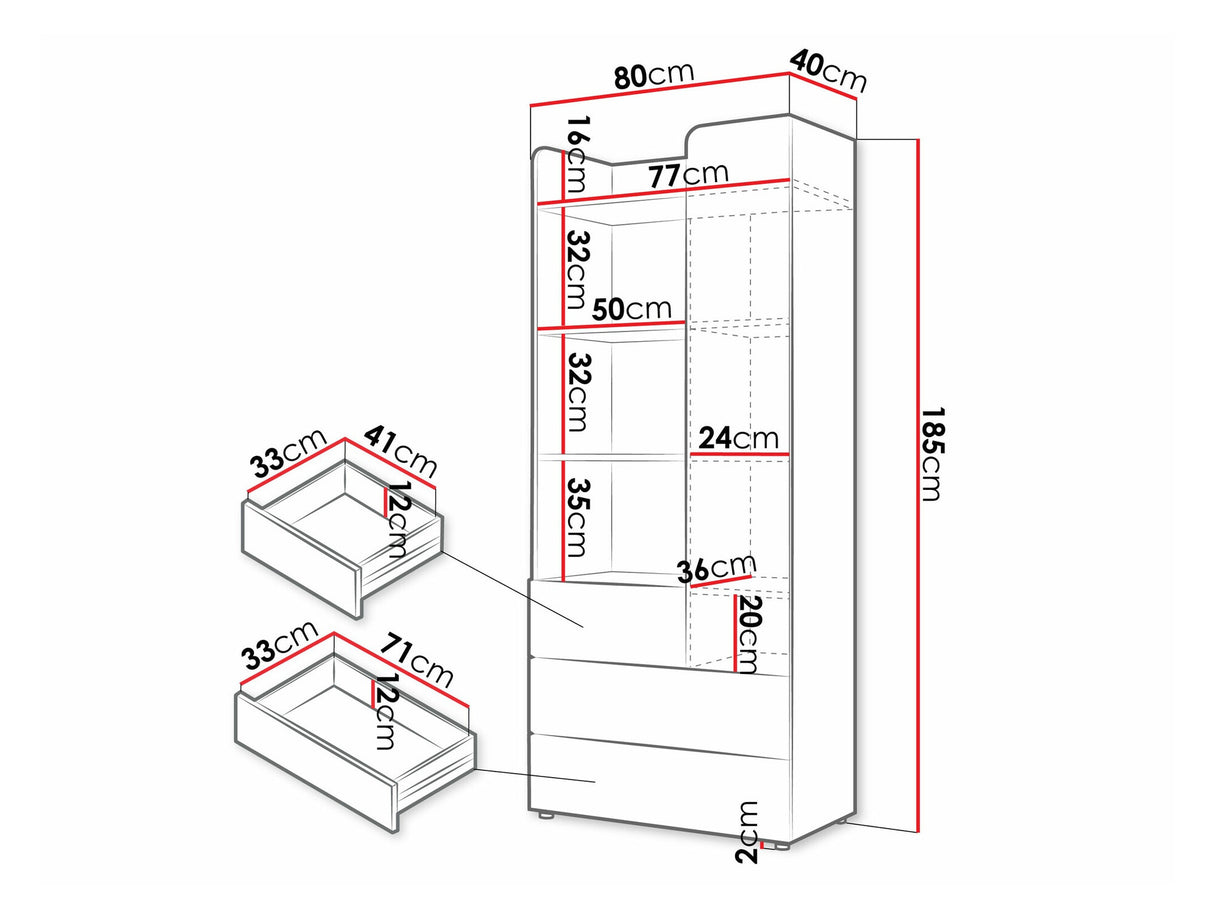 Könyvespolc Yuki 3, Színek: Beige + Tölgy