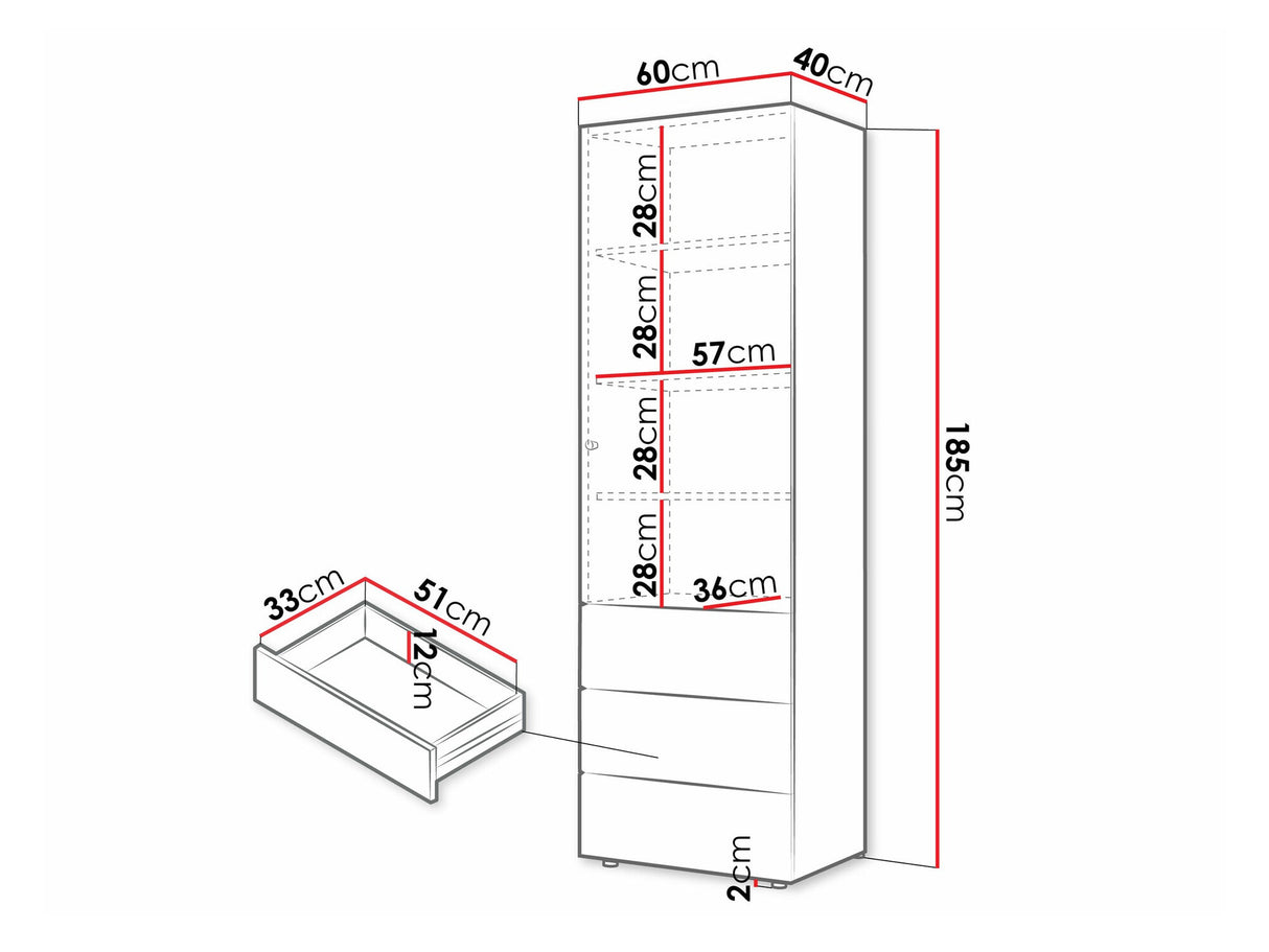 Könyvespolc Yuki 4, Színek: Szürke + Tölgy