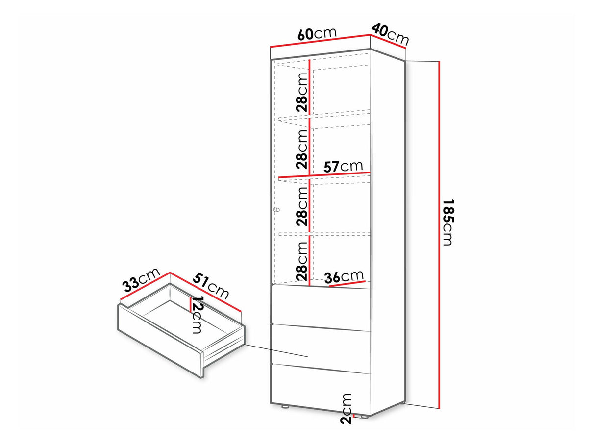 Könyvespolc Yuki 4, Színek: Coral + Tölgy