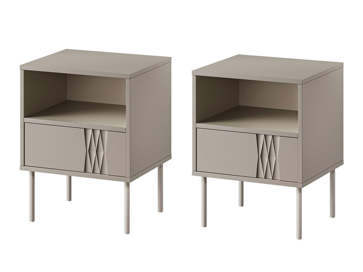 Éjjeliszekrény szett Szafki nemcne TRESSE, Szín: Beige