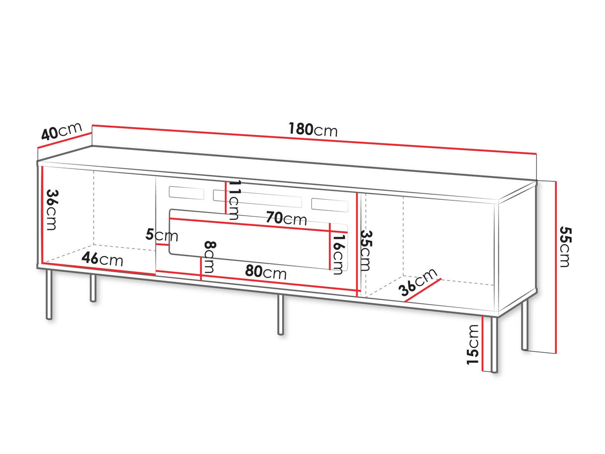 TV-állvány RTV TRESSE 180 EF, Szín: Zöld