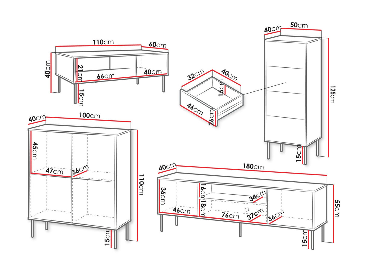 Nappali szett TRESSE I, Szín: Zöld