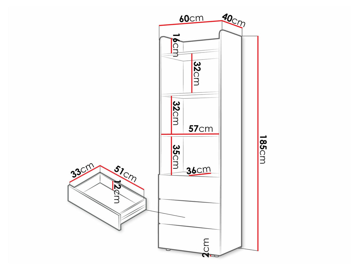 Könyvespolc Yuki 5, Színek: Beige + Tölgy