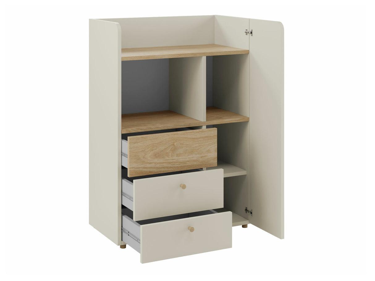 Könyvespolc Yuki 7, Színek: Beige + Tölgy