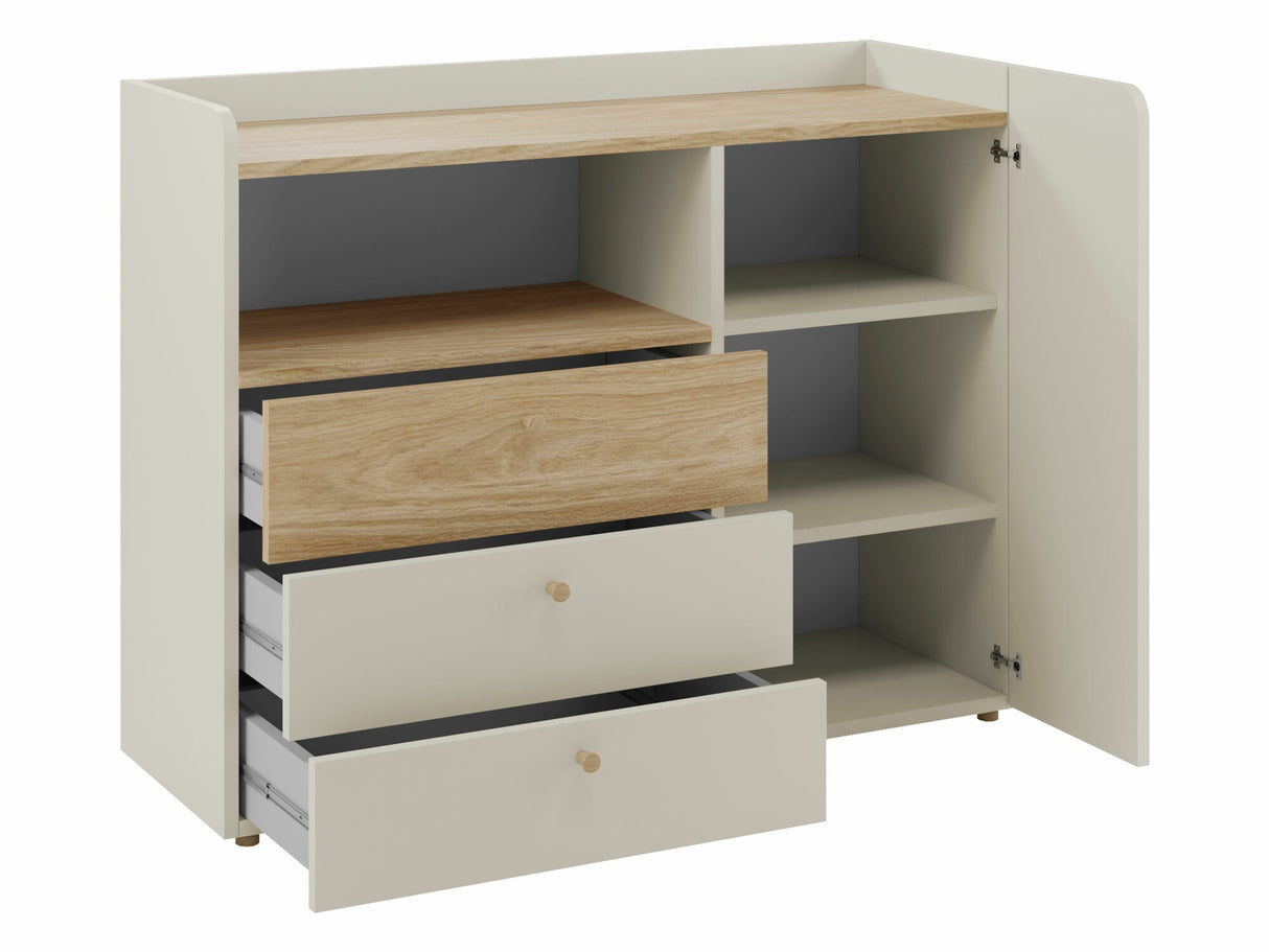 Komód Yuki 9, Színek: Coral + Tölgy