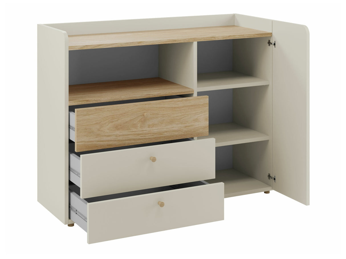Komód Yuki 9, Színek: Beige + Tölgy