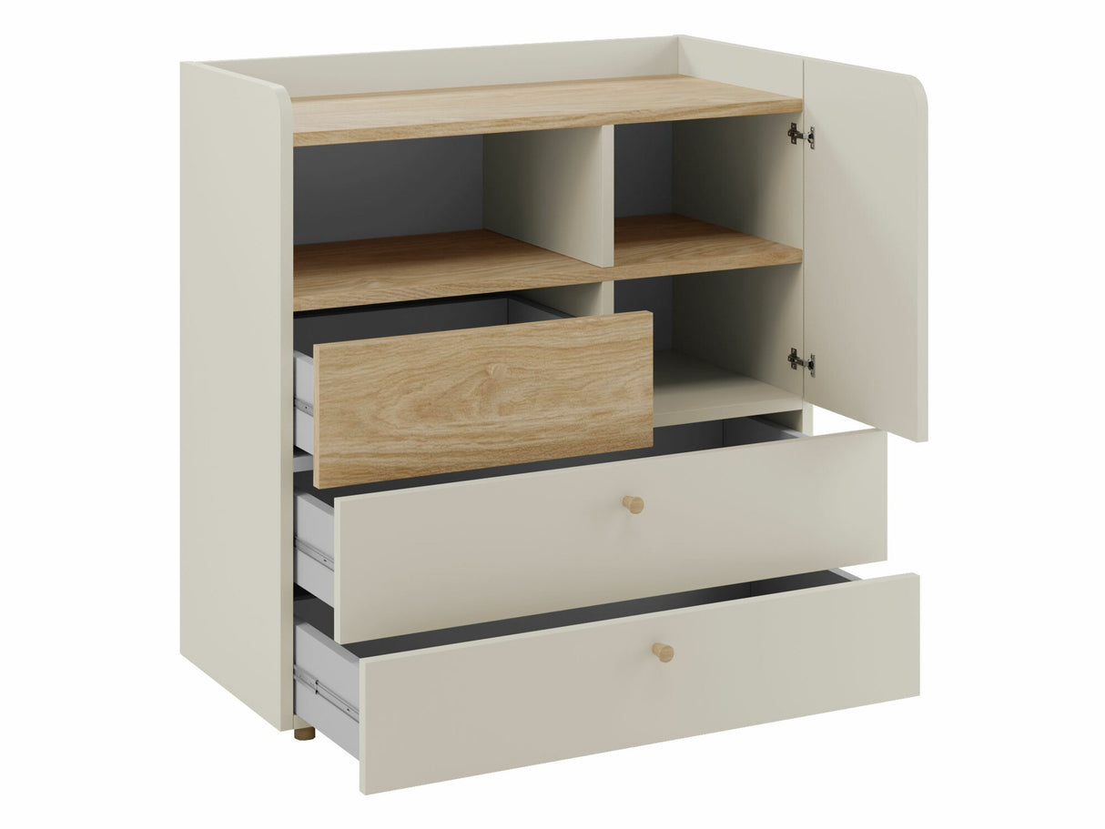 Komód Yuki 10, Színek: Coral + Tölgy