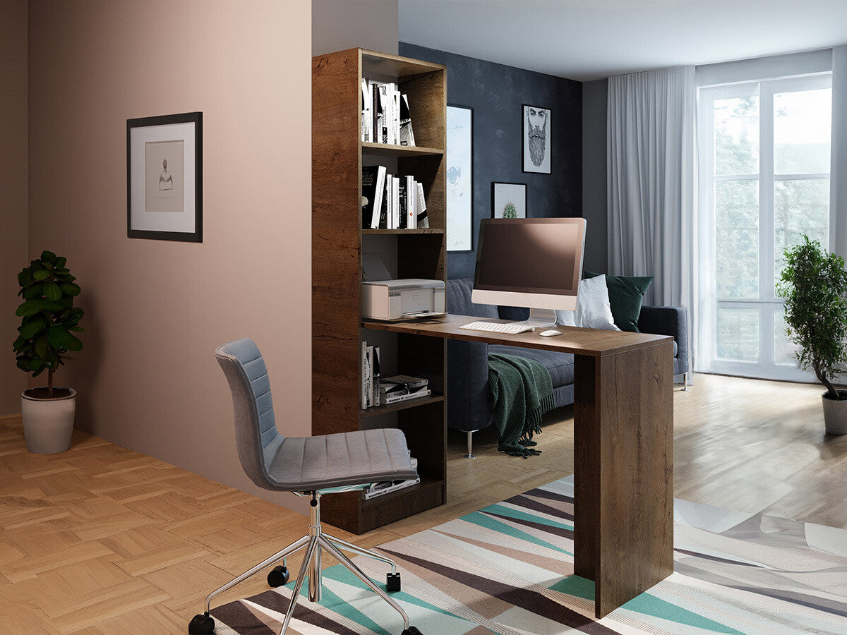 Íróasztal B1 (Kylie), Szín: Sötét kőris, Világítás: Nem