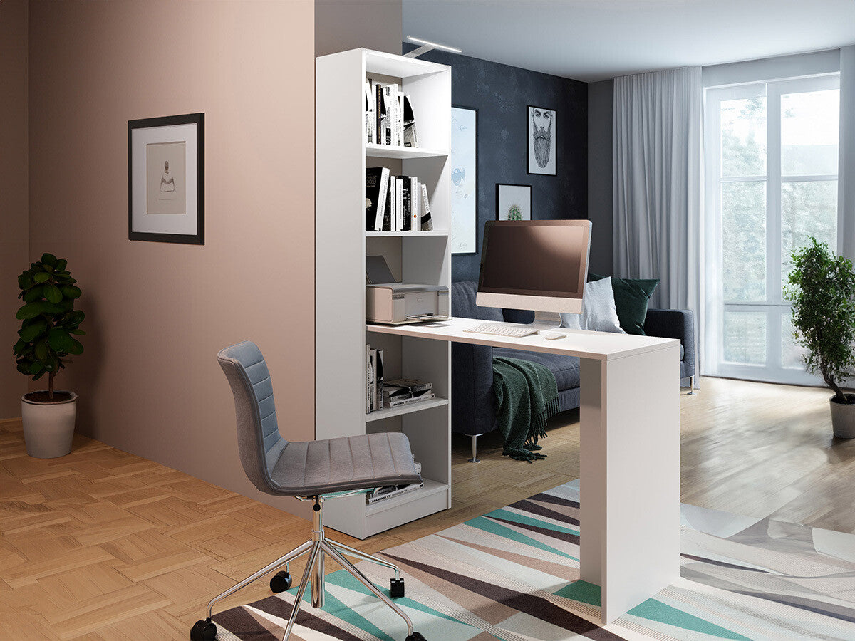 Íróasztal B1 (Kylie), Szín: Fehér, Világítás: Igen