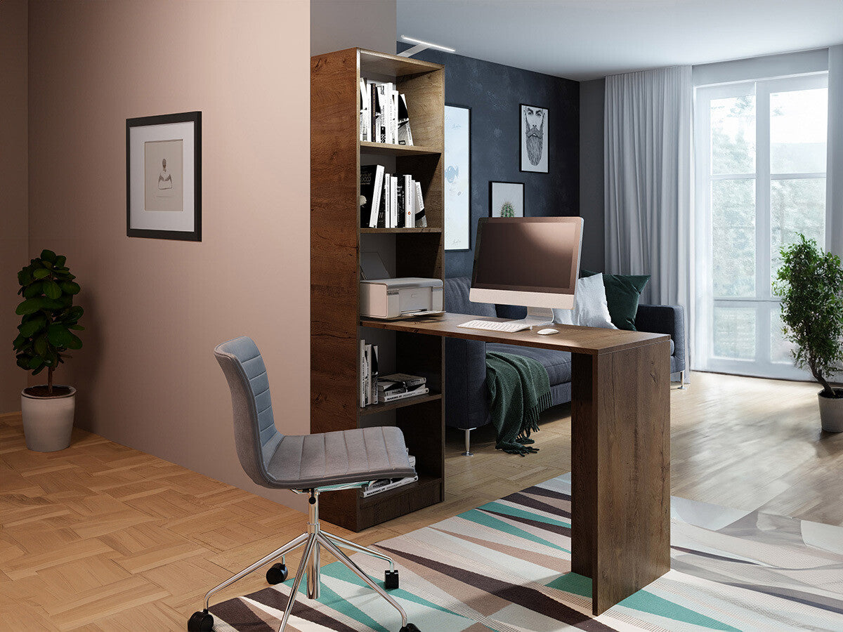 Íróasztal B1 (Kylie), Szín: Sötét kőris, Világítás: Igen