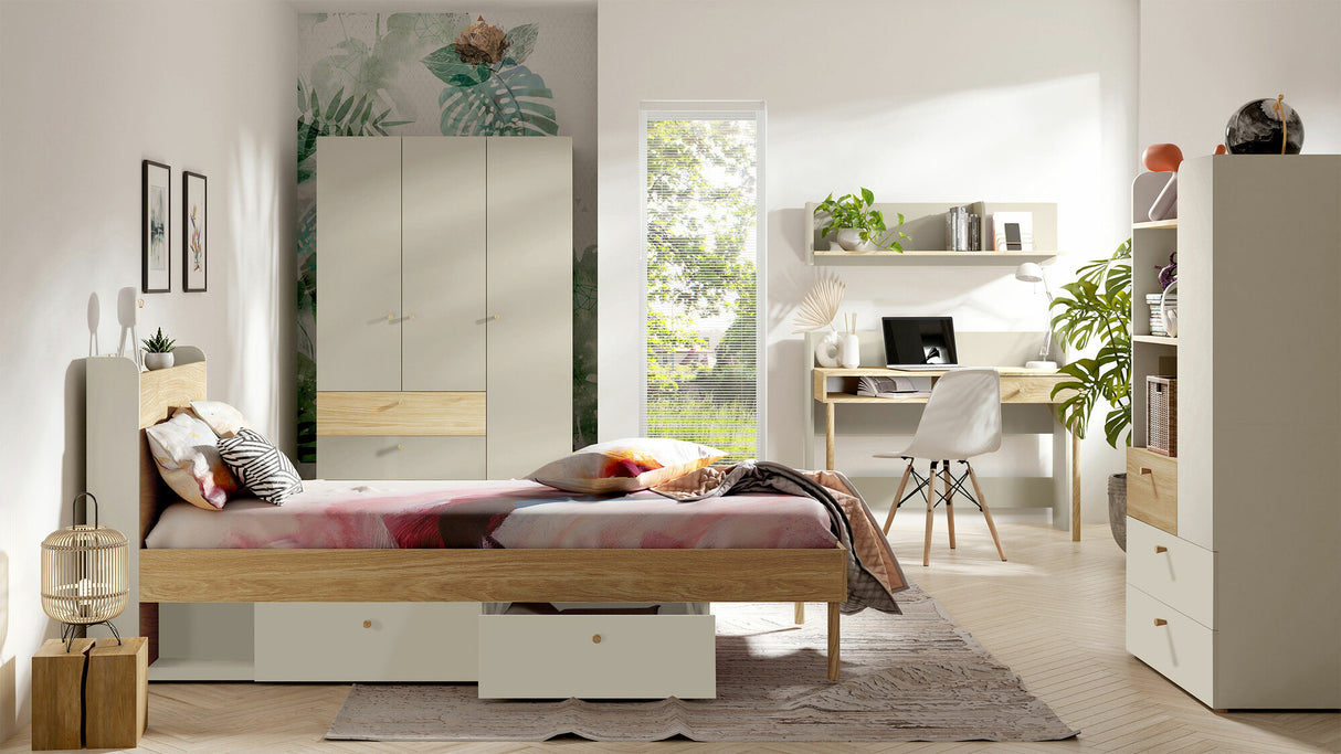 Íróasztal YUKI Regał 11 Biurko Szarobeżowy/Dąb Olejowany 5903211389559