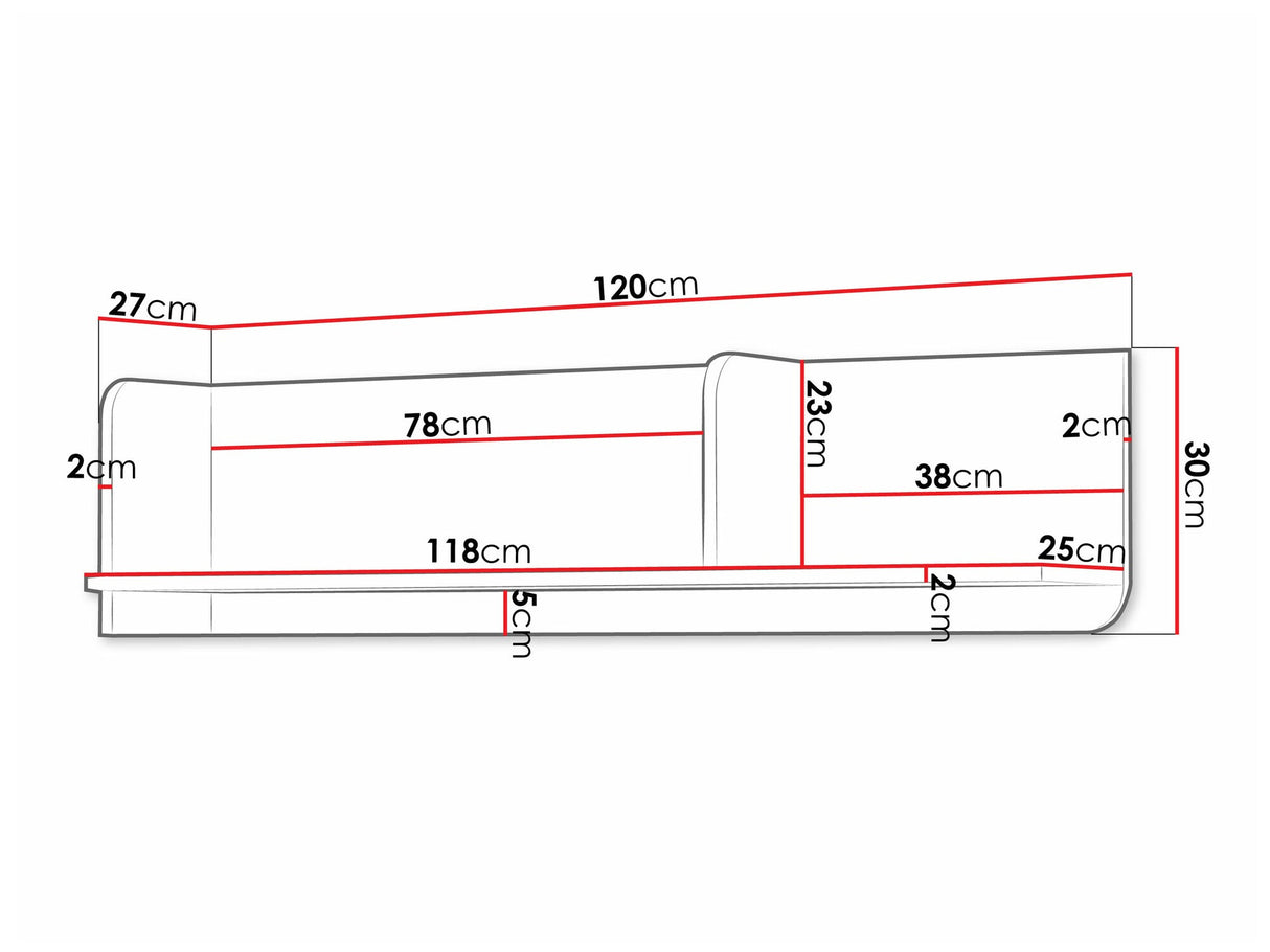 Polc Yuki 15, Színek: Coral