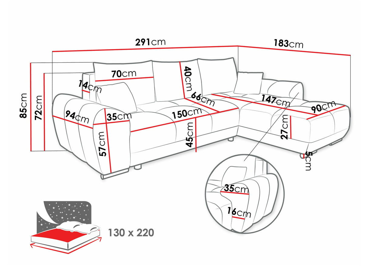 Sarokkanapé Narożnik LOGO L, Szín: Velo 626