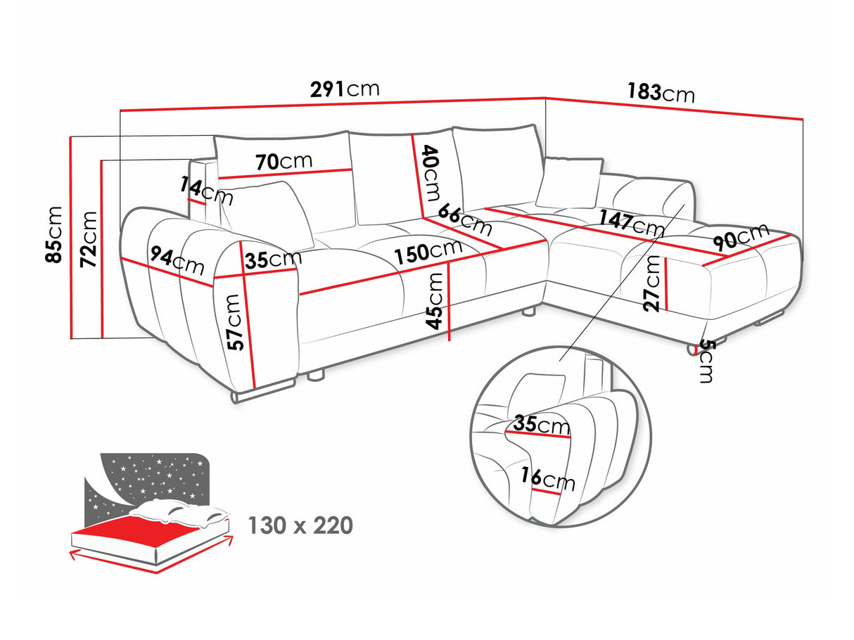 Sarokkanapé Narożnik LOGO L, Szín: Velo 627