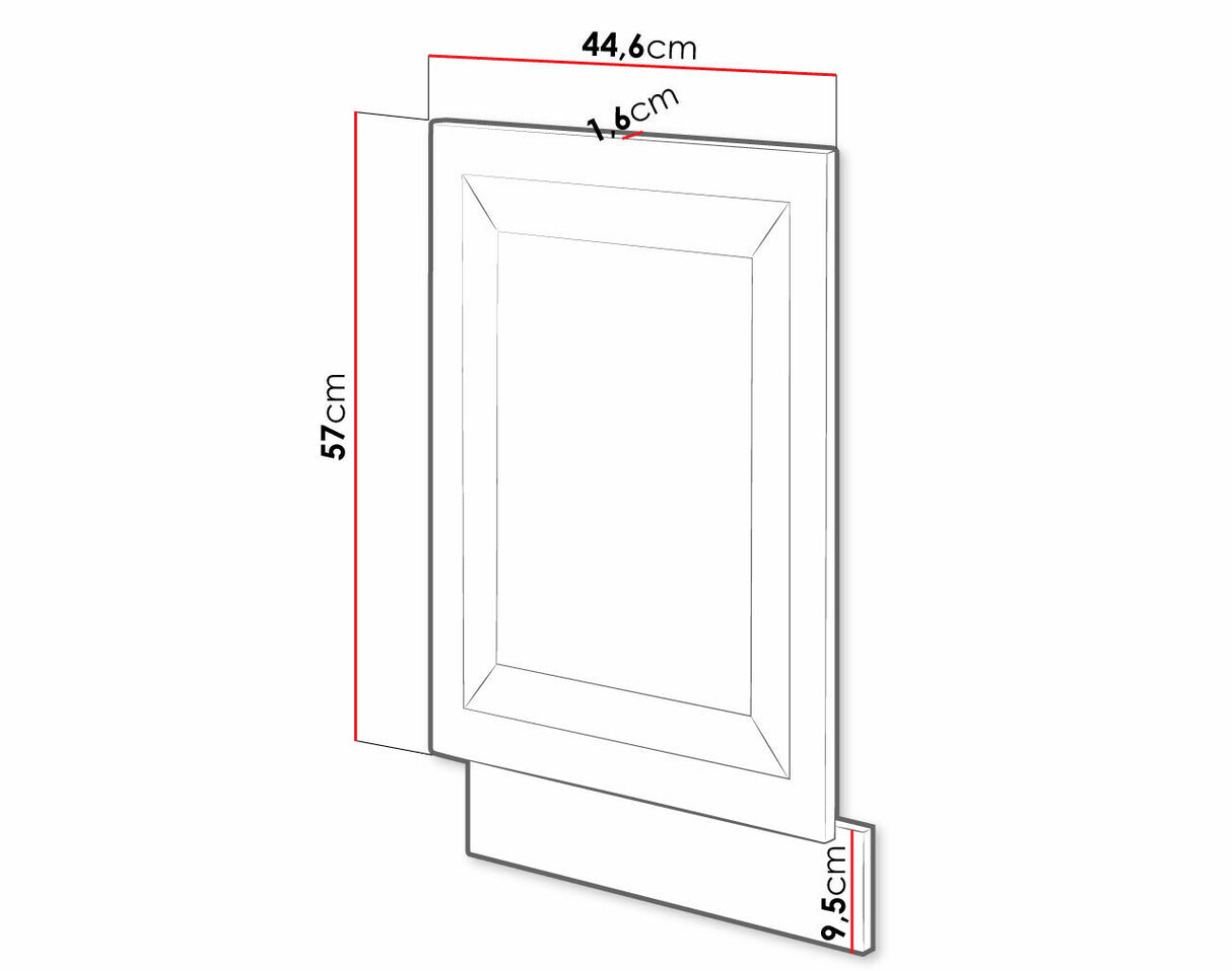 Mosogatógép ajtó ZM 570 x 446 FRONT RETROLINE (Grafit)