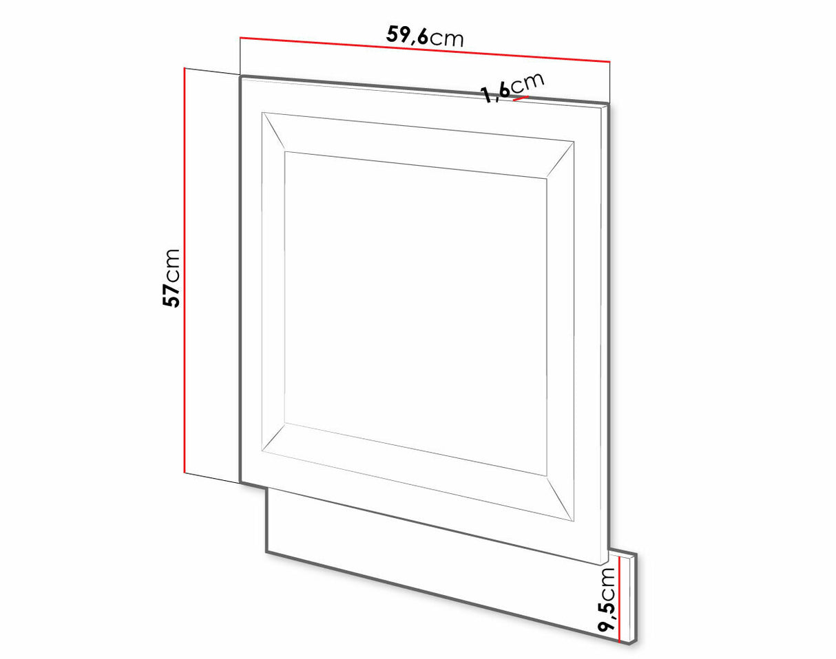Mosogatógép ajtó ZM 570 X 596 FRONT RETROLINE (Fehér)