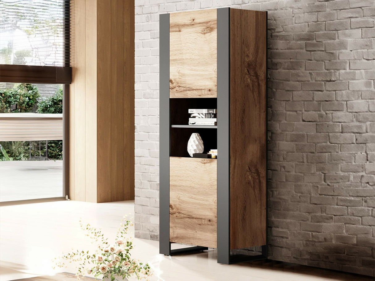 Könyvespolc Witryna WOOD_NEW Wotan / Antracyt