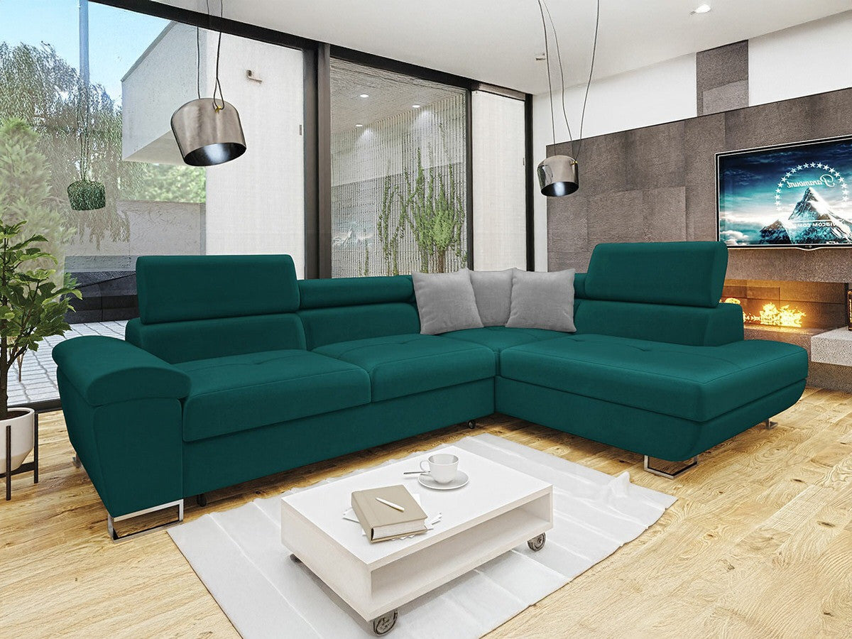 Sarokkanapé Kiságyere (Alvin), Szín: Magic Velvet 2221 + Magic Velvet 2240, Változatok: Jobbos