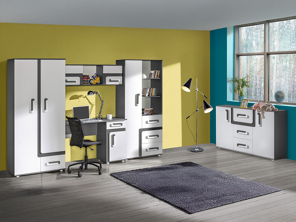 Gyerekszoba garnitúra Apetito (Petito) XV, Szín: Antracit + Fehér