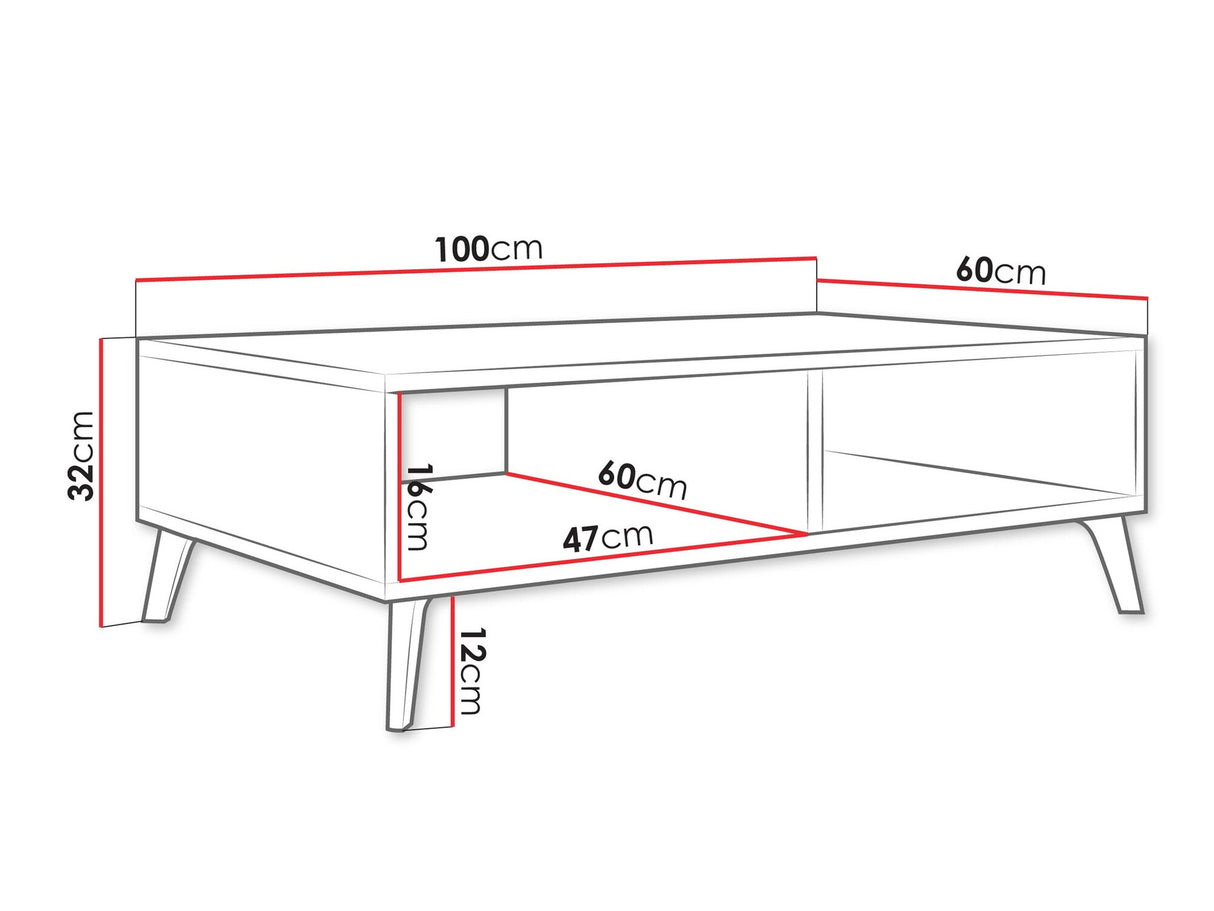 Dohányzóasztal Stolik kawowy PICRU Biały/Biały połysk (Fehér)