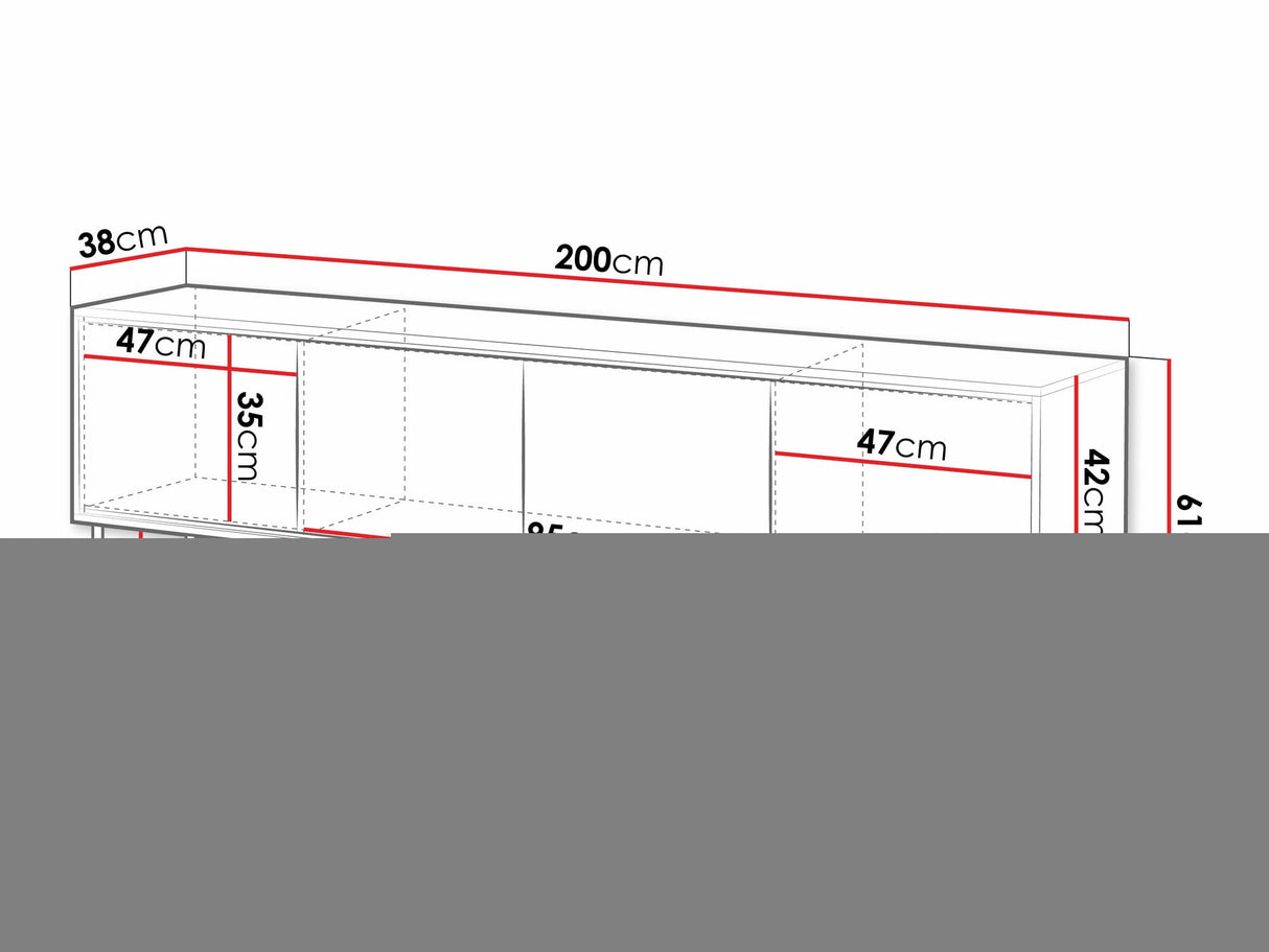 TV-állvány Szafka RTV ABI 200 4D Biały mat 5903211362118 (Fehér)