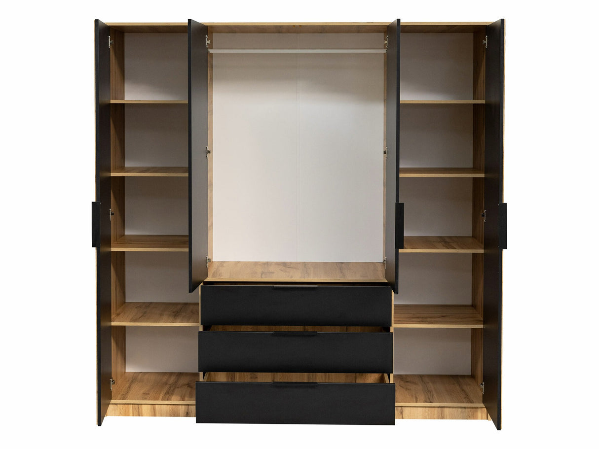 Gardróbszekrény Szafa BALI LUX D4 + nadstawka, Szín: Wellingtoni tölgy