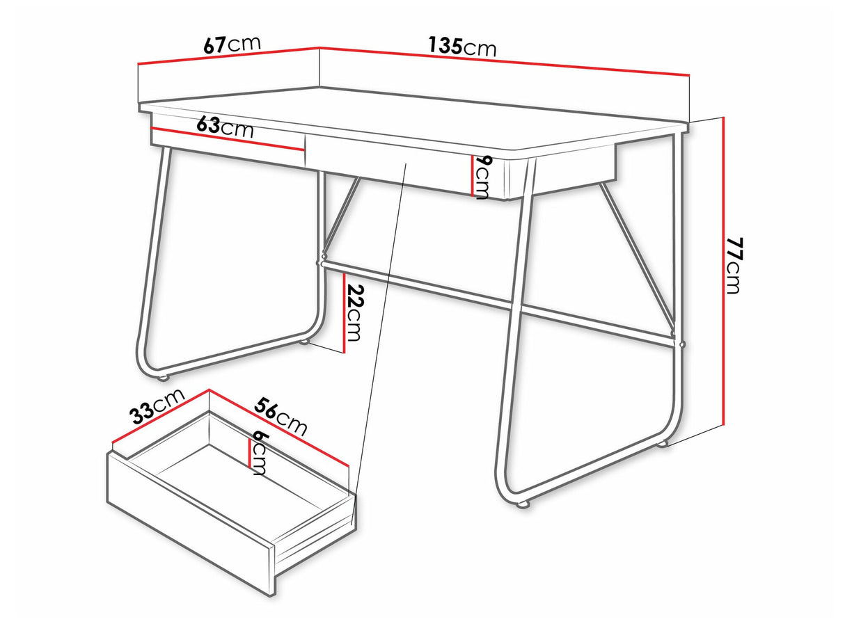 Íróasztal Biurko 2S MATCH MB-01 Czarny 5903211403439