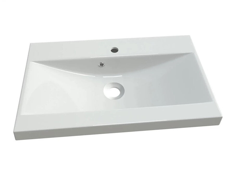 Fürdőszoba garnitúra Montreal XL (Floryna XL), Szín: Wotan tölgy + Fényes fehér