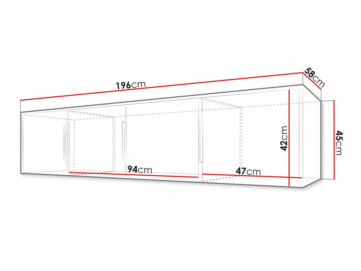 Gardróbszekrény Szafa BALI LUX D4 + nadstawka, Szín: Wotan tölgy + Fekete