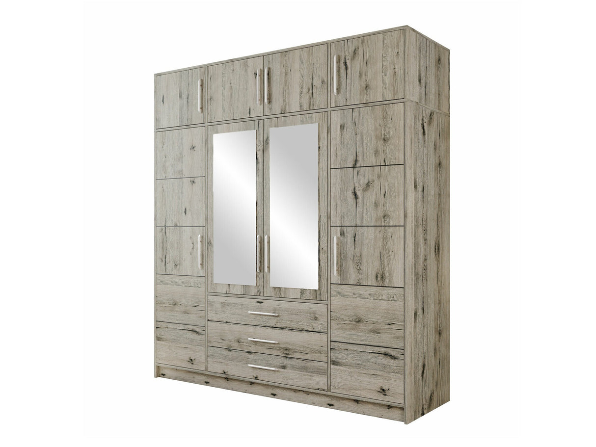 Gardróbszekrény Szafa BALI LUX D4 + nadstawka, Szín: Wellingtoni tölgy