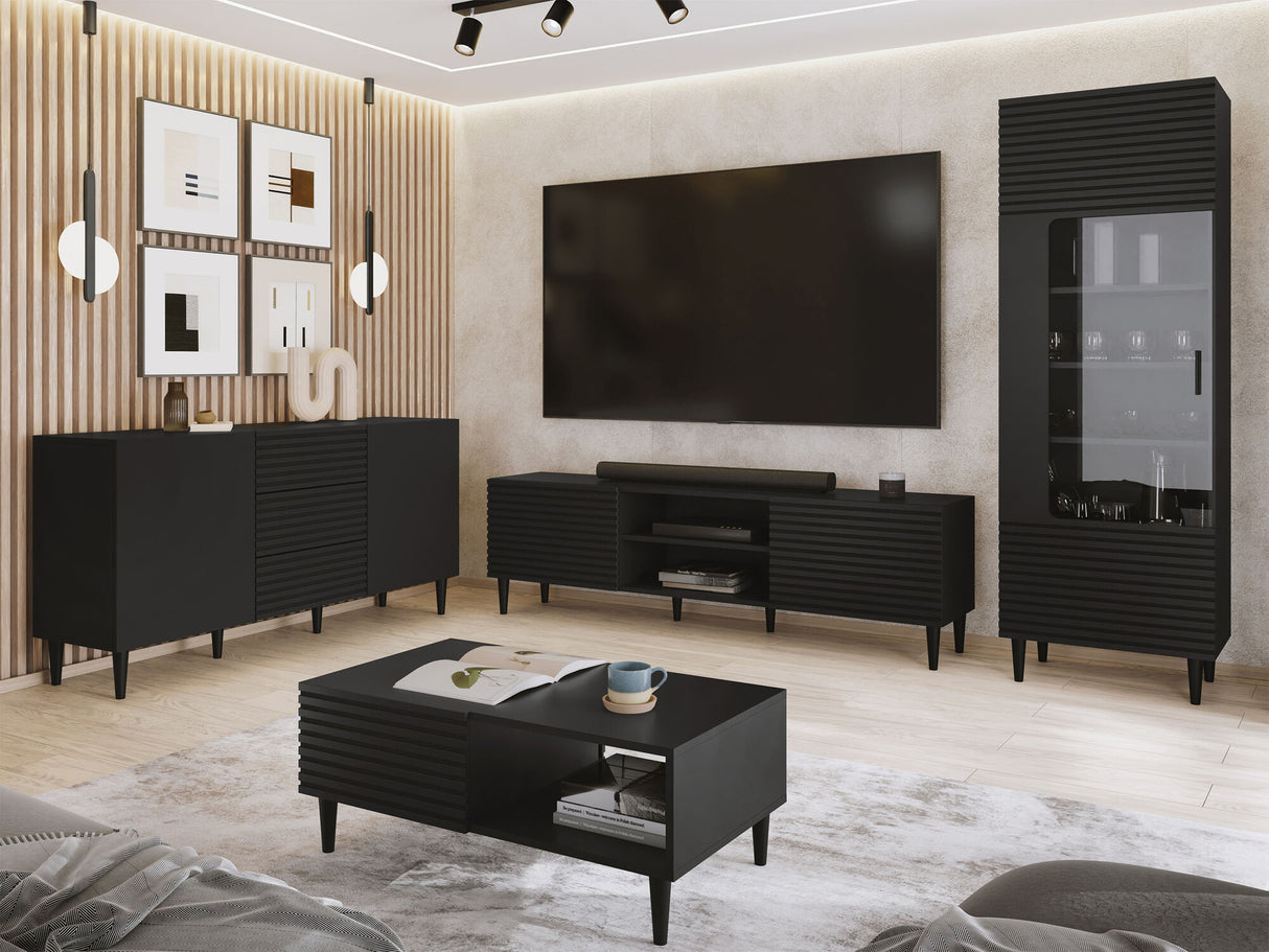 Könyvespolc Witryna NAKOMO 1D, Szín: Fekete