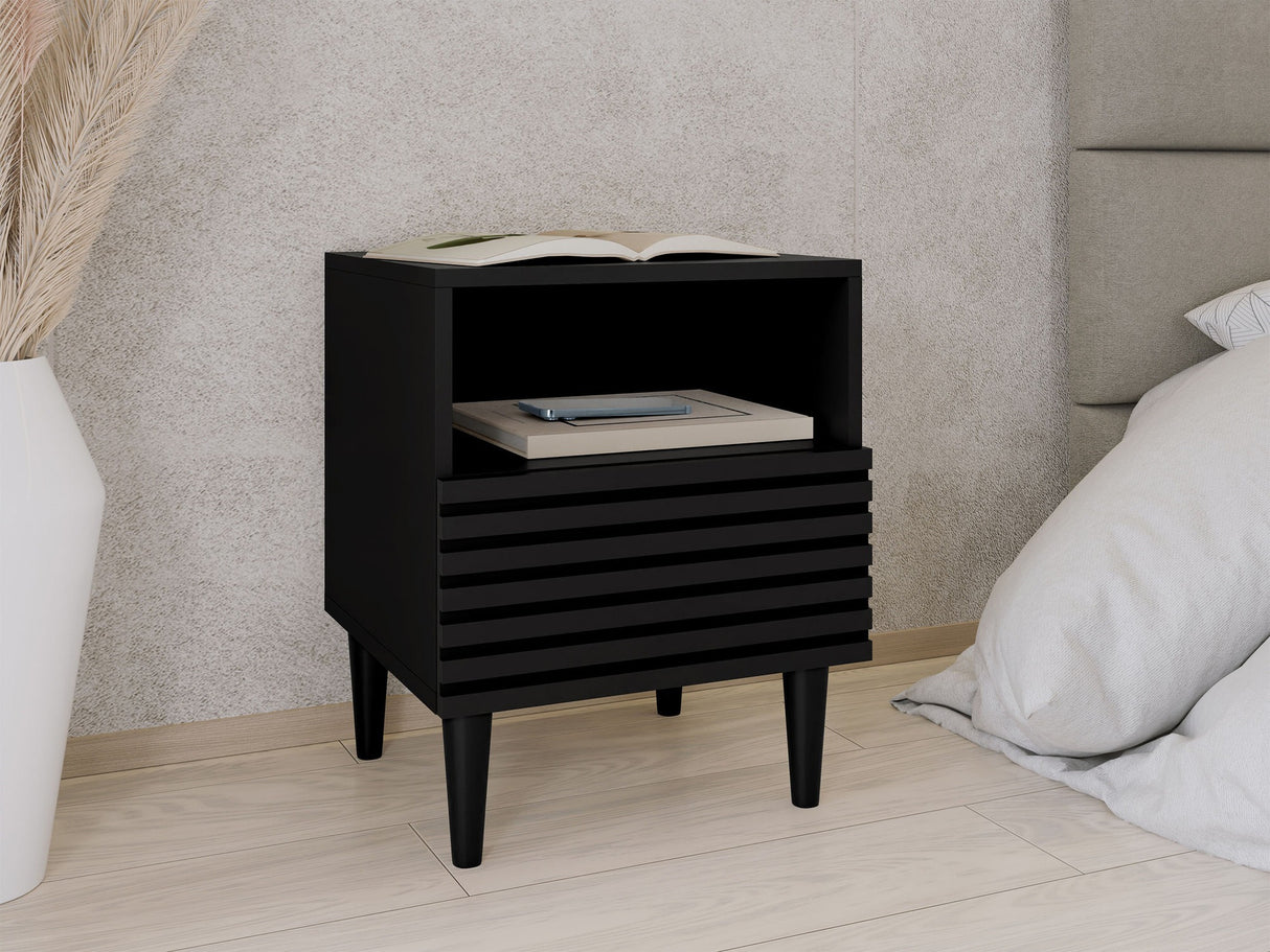 Éjjeliszekrény Stolik nemcny NAKOMO 1SZ (Sorleto), Szín: Fekete