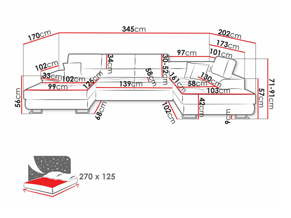Sarokkanapé Kiságyere BIS (Alvin Bis), Szín: Soft 017 + Lux 05, Változatok: Jobbos